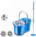 Shivonic Magic Dry Bucket Mop - 360 Degree Self-Spin Wringing Mop Set (Blue)...