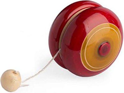 Shivsoft Wood Handmade Yo Yo Toy Painted with Organic Vegetable Paint (Non Professional) (Pack of 1) Assorted Colours