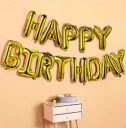 SHN (16 Inch) Happy Birthday Letter Foil Balloon Birthday Party Supplies , Happy Birthday Balloons for Party Decoration - Gold Golden...