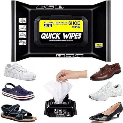 Shoe Cleaning Wipes (80 Wipes) Instant Sneaker Cleaner Wipes for White Shoes | Quick Dirt & Stain Removal Sneaker Wipes