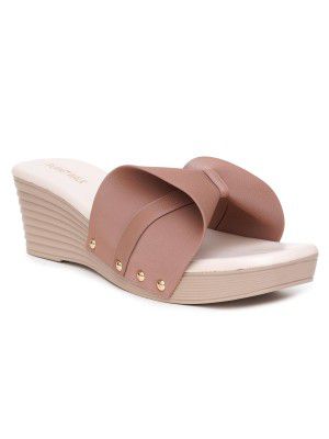 SHOECUBE 7624-5 Women's Elevate Heel Sandals Comfortable Cushioned Footbed Adjustable for Girls/Ladies Heeled