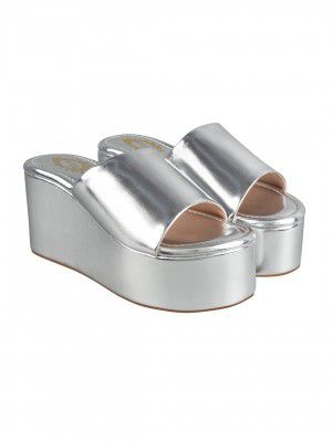Shoetopia girls Little Silver Wedge Sandal - 3 UK (Girls-Little-Silver)