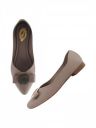Shoetopia Oversized Bow Detailed Grey Bellies for Girls-EU39...