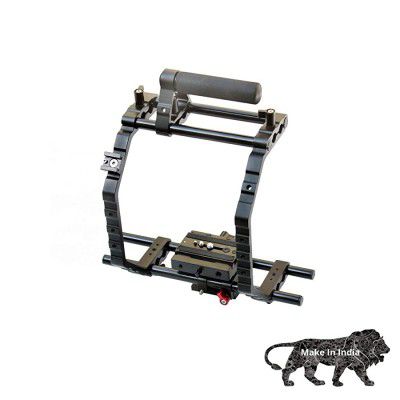 Shootvilla 9 Brackets Support Cage + Top Handle Grip 15mm Rod for DSLR Camera (SV-9INCHC)