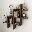 Shoper cart Wall Shelves for Living Room Stylish Wooden,Wall Mounted Book Shelf,Wall Shelf for Photos, Decorations, in Living Room, Kitchen, Hallway, Bedroom, Bathroom(Bent shelve) (Brown)...