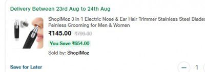 ShopiMoz 3 in 1 Electric Nose & Ear Hair Trimmer, Painless Grooming for Men & Women