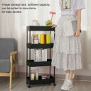 Shopixo Slim 4-Layer Rolling Storage Rack Kitchen Storage Organizer Trolley Plastic Plastic Kitchen Trolley (DIY(Do-It-Yourself))...