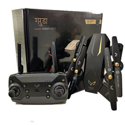 SHOPOGENIX Garuda Drone Battary Foldable Dual Camera Garuda Drone Wifi Fpv Drone For Adults With Hd 120°Wide Angle Camera 1600 Mah Battary (Garuda Drone Box Version)|Black