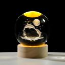 SHOPOGENIX Solar System Moon Crystal Ball Night Light 60mm,Glass Ball Night LED Lamp (Jumping Dolphine)...