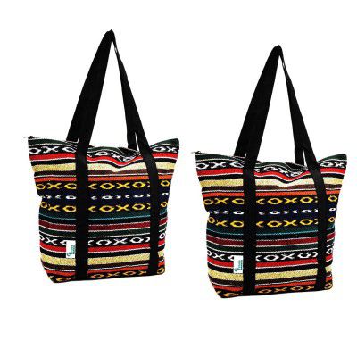 Shopping Bags, Grocery Bag for Carry Grocery, Fruits, Vegetable with Handles Set of 2 PC L and Small