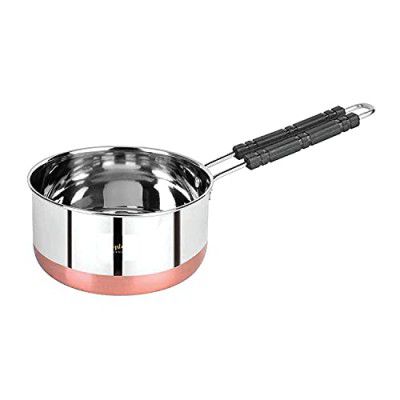 SHOPSIDEX Sauce Pan Tea Maker Milk Coffee pan bhgoni Stainless Steel Copper Bottom Sauce Pan (500 Ml)