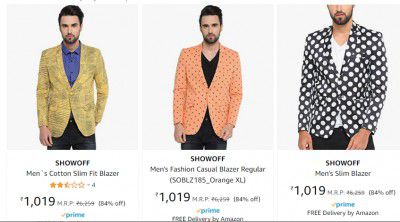 SHOWOFF Men`s Blazer Upto 84% Off