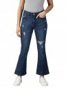 SHOWOFF Women's Stretchable Mildly Distressed Navy Blue Bootcut Jeans-GZ-5308_NavyBlue...