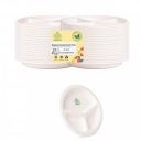 Shrayati Sugarcane Bagasse Plates - 9 Inch, 25 Pcs, 3 Compartment...