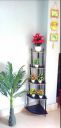 Shree Enterprises Wooden Corner, 5-Tier Corner Rack Wooden Wall Shelf  (Number of Shelves - 5, Brown)...