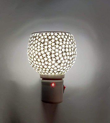 SHREE HANS FASHION Home & Kitchen Studio, Kapur Dani Electrical Camphor Diffuser. Glass Kapoor Dani & Essential Oil Diffuser with On Off Switch to Toggle Between Burner & Lamp (Star Mini (451))