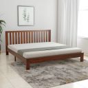 SHREE NATH JI CRAFT HOUSE Sheesham Wood Without Storage King Size Bed Wooden Double Cot Bed for Bedroom Home (Teak Finish)...