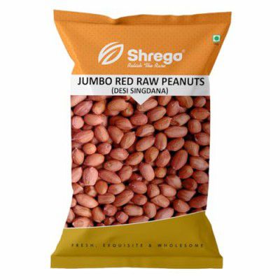 Shrego Jumbo Red Raw Peanut, Desi Singdana, Vacuum Packed (1 KG)