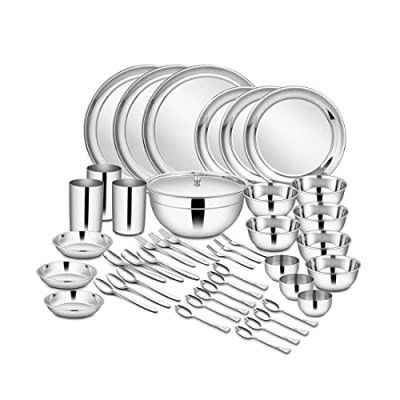 Shri & Sam Stainless Steel Dinner Set Shagun (45 Pcs Set)