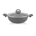 Shri & Sam Aluminium Non-Stick Prime Stone Deep Kadhai with Glass Lid 30 cm...