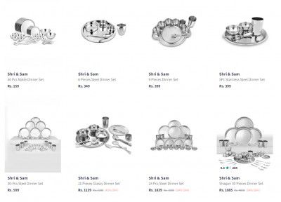 Shri & Sam Dinner Set Start from Rs.159