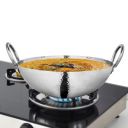 Shri & Sam Stainless Steel 1.1 Litre Triply Deep Pro Light Weight Hammered Kadhai...