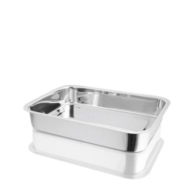 Shri & Sam Stainless Steel Rectangular Tray (Plain/Silver, 40 cm)
