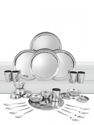 Shri & Samsha gun 30 Pieces Stainless Steel Dinner Set