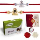 Shrigana Silver Rakhi Gift for Brother with Chocolate Gift Combo, Rakhi with Chocolate for Bhaiya...
