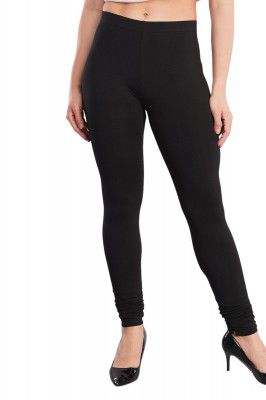 SHRUTHI Classic Fit Super Stretchable Cotton Elastane Fabric Churidar Ultra Soft Cotton Blend Leggings for Women