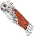 SHUANG YOU Wooden Finish Foldable Pocket knife with push button Pocket Knife (Brown)...