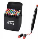 Shuban 48 Pcs Dual Tip Alcohol Markers Set With Carrying Case - Perfect For Coloring, Illustrations, Sketching, And More - Ideal Christmas Gift...