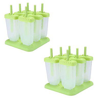 Shuban Great Enjoy Summer Food Grade Plastic Popsicle Mold - Green (2 Pack)
