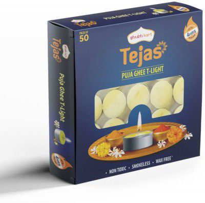 Shubhkart Tejas Ghee T-light Candle (Pack of 50) Candle