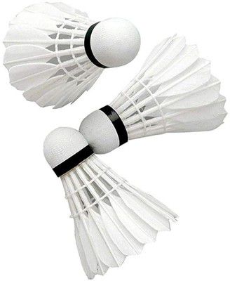 Shuttlecock White Feather Badminton Shuttle Cock - Pack of 10