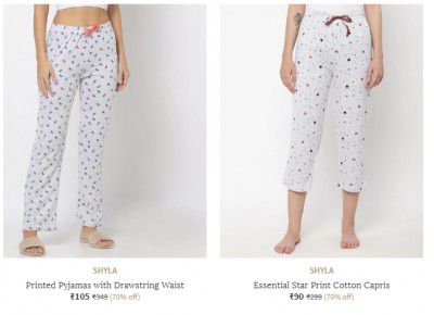 SHYLA Pyjamas with Drawstring Waist Starting @ ₹90/-