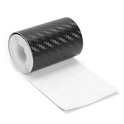 SIA VENDORS™ 3D Carbon Car Sticker DIY Paste Protector Strip Door Sill Side Mirror Anti Scratch Tape Waterproof Protection Film (7.5 x 24 Inches)