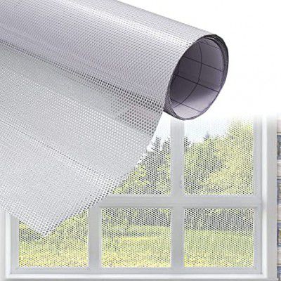 SIA VENDORS One Way Privacy Window Film,White Perforated Vinyl Window Film,Self Adhesive Dotted Perforated Mesh Window Vinyl Privacy Film for Car and Home ('24 x '40_Inch, BLK & White Film)
