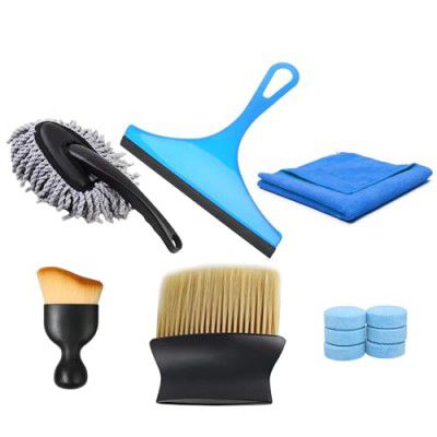 SIAGO SIAB162 Car Cleaning Accessory Combo Kit - Complete Set for Interior & Exterior Care with 6 Pcs Car Wiper Tablets