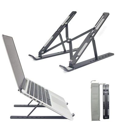 Sichumaria Laptop Stand, Laptop Holder Riser Computer Tablet Stand, 7 Angles Adjustable Aluminum Ergonomic Foldable Portable Desktop Holder Compatible with 9-15.6” Laptops and Tablets(Gray)