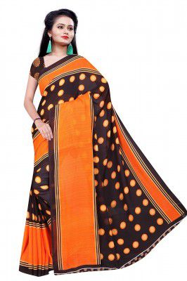 Sidhidata Textile Women's Printed Georgette Saree With Unstitched Blouse Piece
