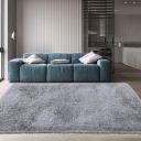 Sifa Carpet Hand Woven Modern Shaggy Bed Side Runner with 2Inch Pile Height Grey Color 2x3 Feet...