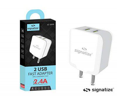 Signatize Fast Charging Adapter 2.4Amp with 2 USB Port 2009