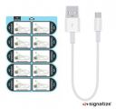 Signatize Type C Charging Cable White - 10 inch Sync Charger Cord for Android CB3007...
