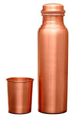 SIGNORA WARE Copper Bottle With Glass (Matt) (Bottle + 1 Glass 275 Ml)