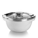 Signora Ware Royal Bliss Casserole Inside Steel with Glass Lid, 2000Ml, Set of 1, White...