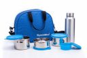 Signora Ware Sling Stainless Steel Lunch Box with Steel Bottle, Set of 5, (Blue), 750 ml...