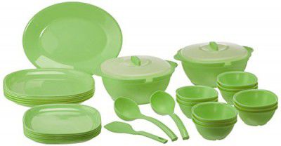Signora Ware Square Plastic Dinner Set | Set of 32 Pcs