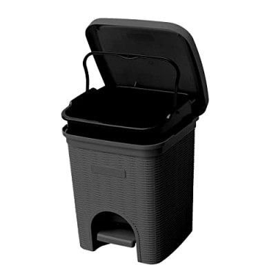 Signoraware 7 Liters Modern Lightweight Pedal Dustbin / Thrash Can Dustbins with Lid for Home Office / Non Garbage Smell / Unbreakable Single Mould / Heavy Duty Kitchen Bedroom Bathroom (7Ltr Black)