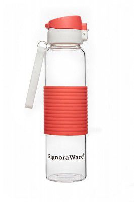 Signoraware Aqua Flip Top Glass Water Bottle - 350ml
